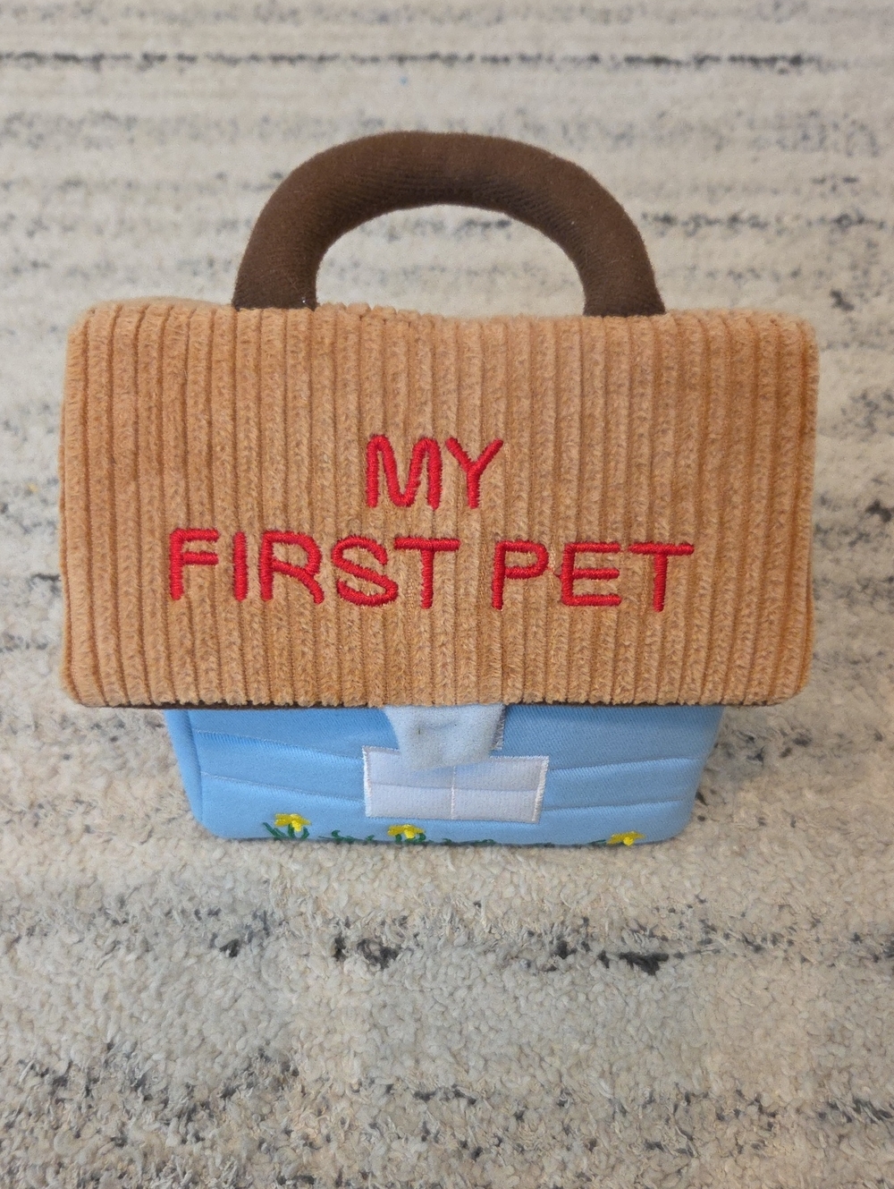Plush 'My First Pet' Carry Case - Tan & Blue